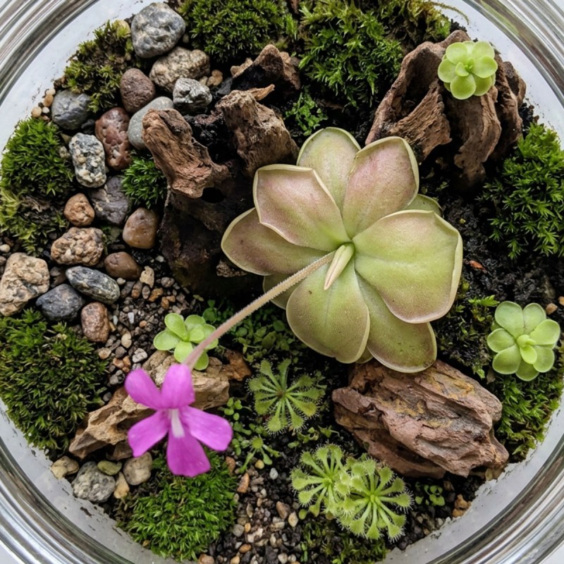 Pinguicula 'Moranensis carow' - roślina owadożerna tłustosz do terrarium