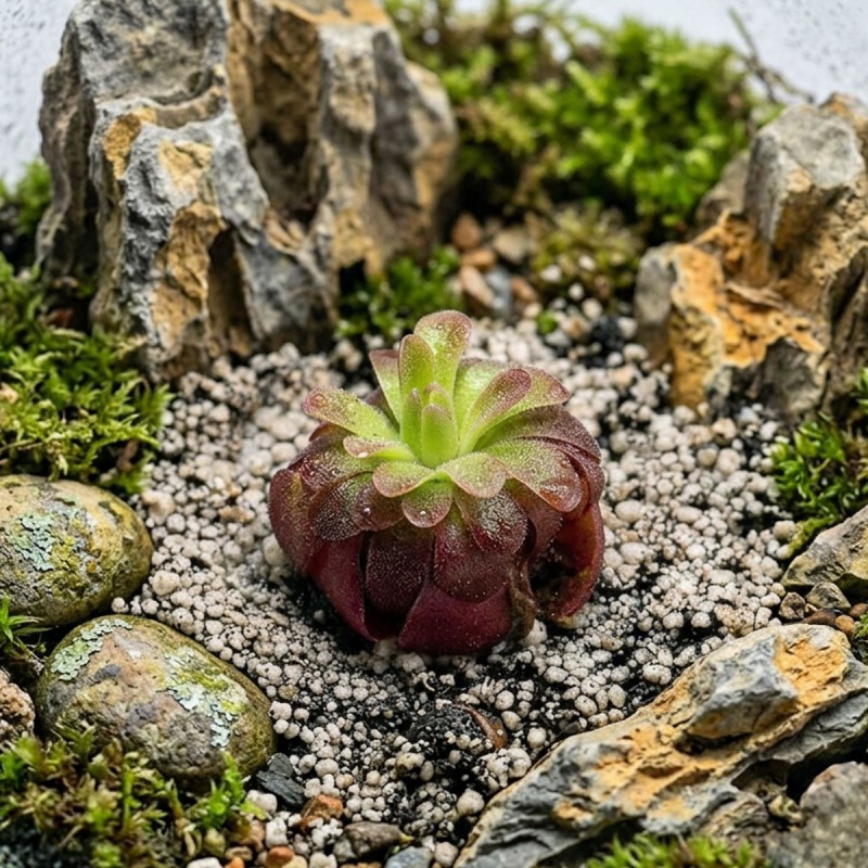 Pinguicula Red Hybride - roślina owadożerna tłustosz do terrarium
