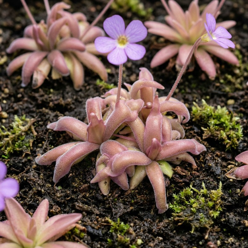 Pinguicula 'Aphrodite clone mini' - roślina owadożerna tłustosz miniaturowy do terrarium