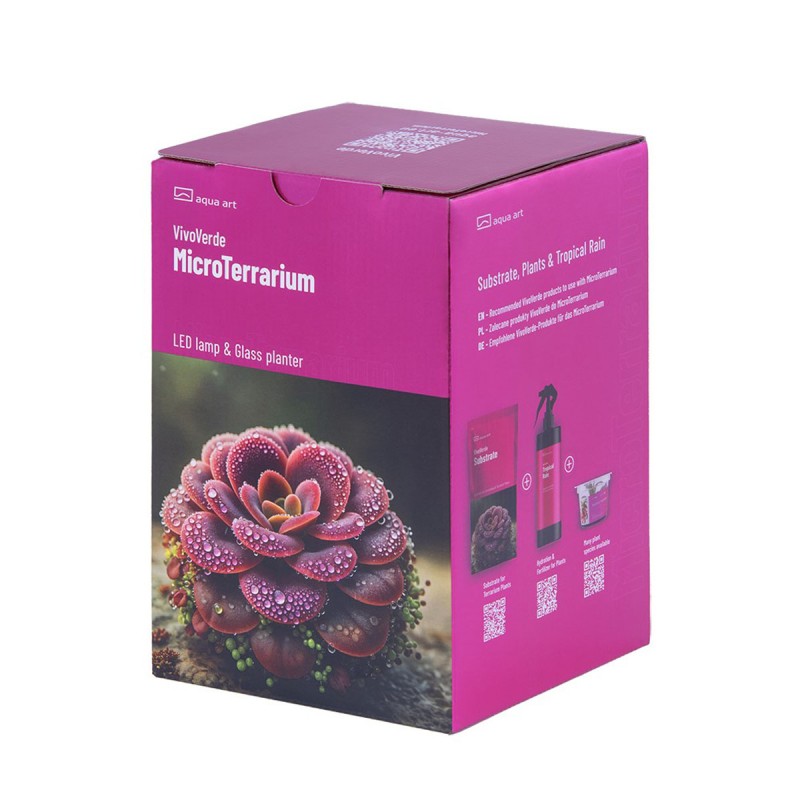 MicroTerrarium 2 L do roślin z oświetleniem LED