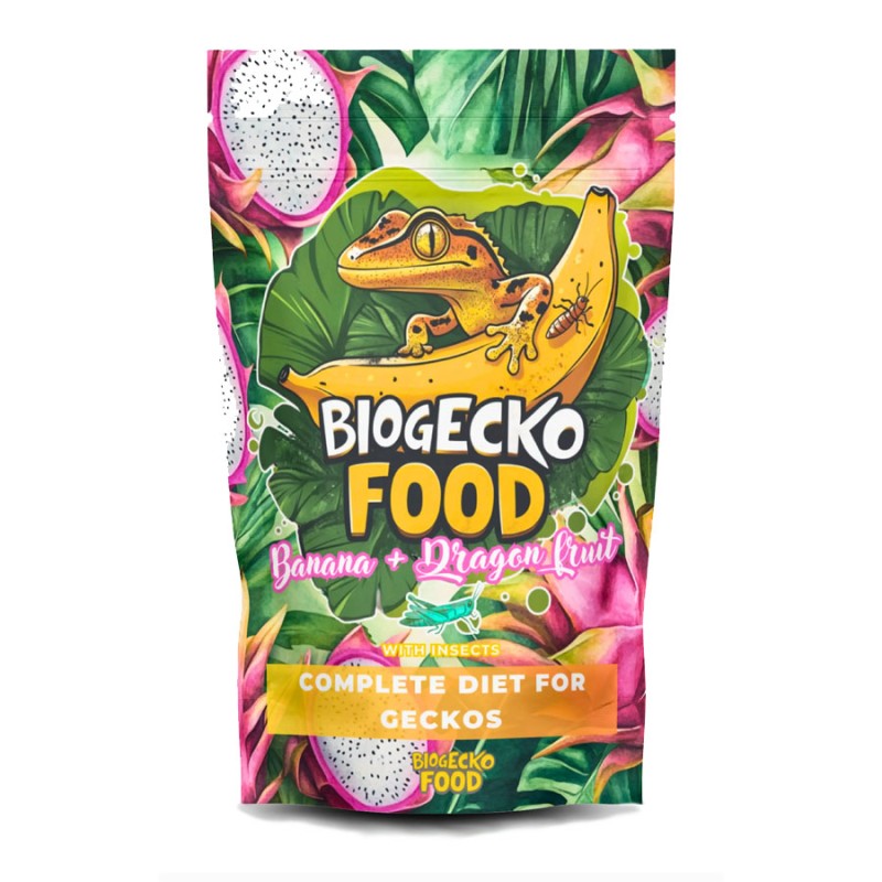Pokarm dla gekonów BioGecko Food Banan i Smoczy Owoc 100g