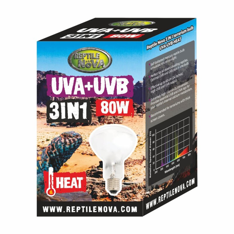 Żarówka grzewcza UVB/UVA Reptile Nova 80W