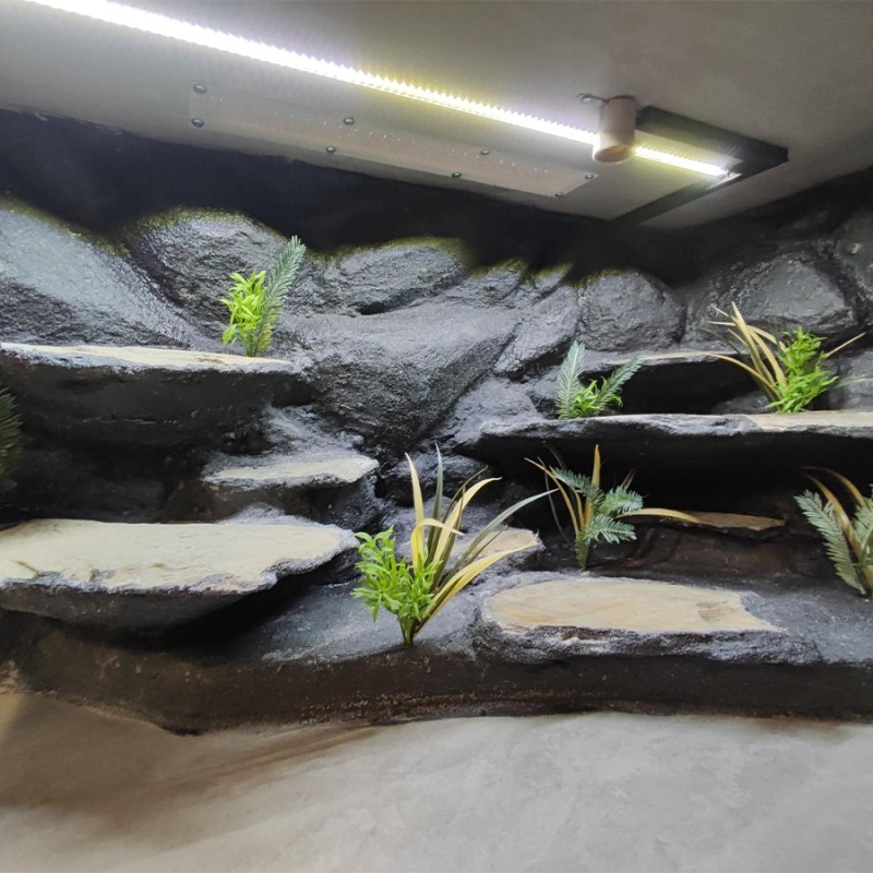 Terrarium dla Agamy Brodatej z przeszklonym lewym bokiem 120x60x60cm