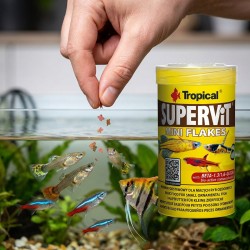 TROPICAL Supervit Mini Flakes - pokarm podstawowy dla małych ryb ozdobnych