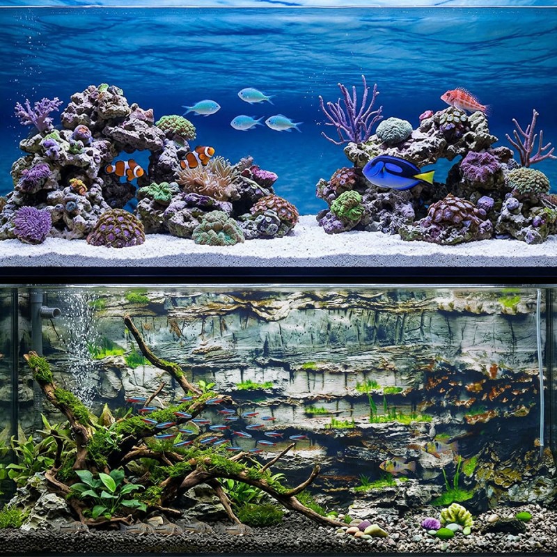 Tło do akwarium dwustronne Woda / Podwodna skała 60x120 cm ZOLUX Tło do akwarium dwustronne Woda / Podwodna skała 60x120 cm ZOLUX