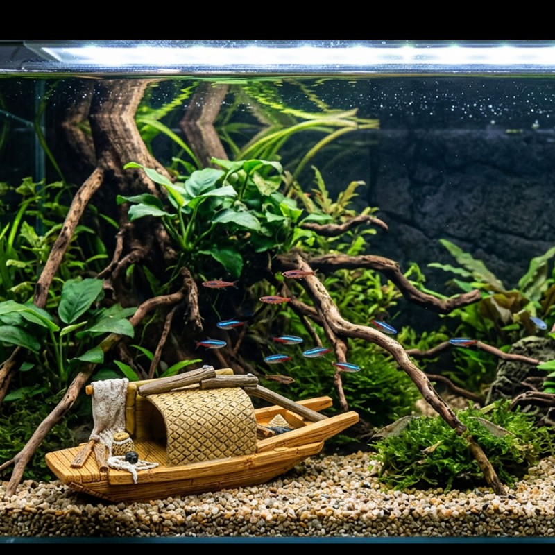 Ozdoba do akwarium Łódź rybacka model 2 S 14,2 cm ZOLUX