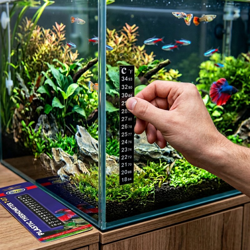 Termometr LCD do akwarium przyklejany Aqua Nova Termometr LCD do akwarium przyklejany Aqua Nova