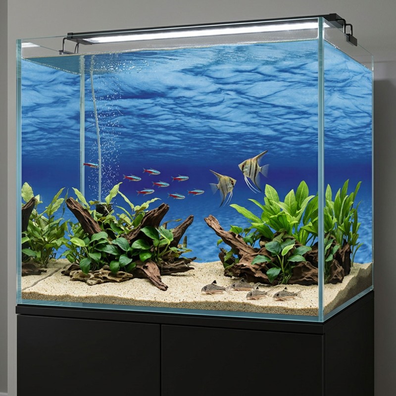 Tło do akwarium dwustronne Kamienie / Woda Aqua Nova