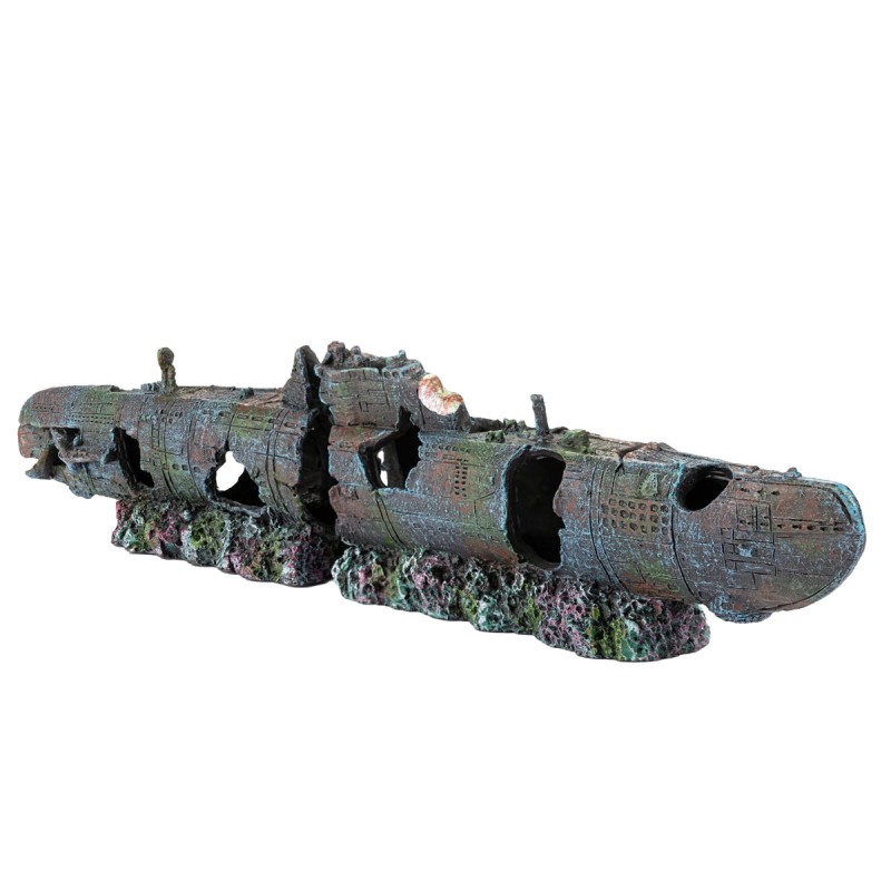 Ozdoba akwariowa Wrak Łodzi Podwodnej 40 cm Happet