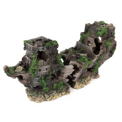 Ozdoba akwariowa Wrak Statku z Mchem 38,5 cm Happet