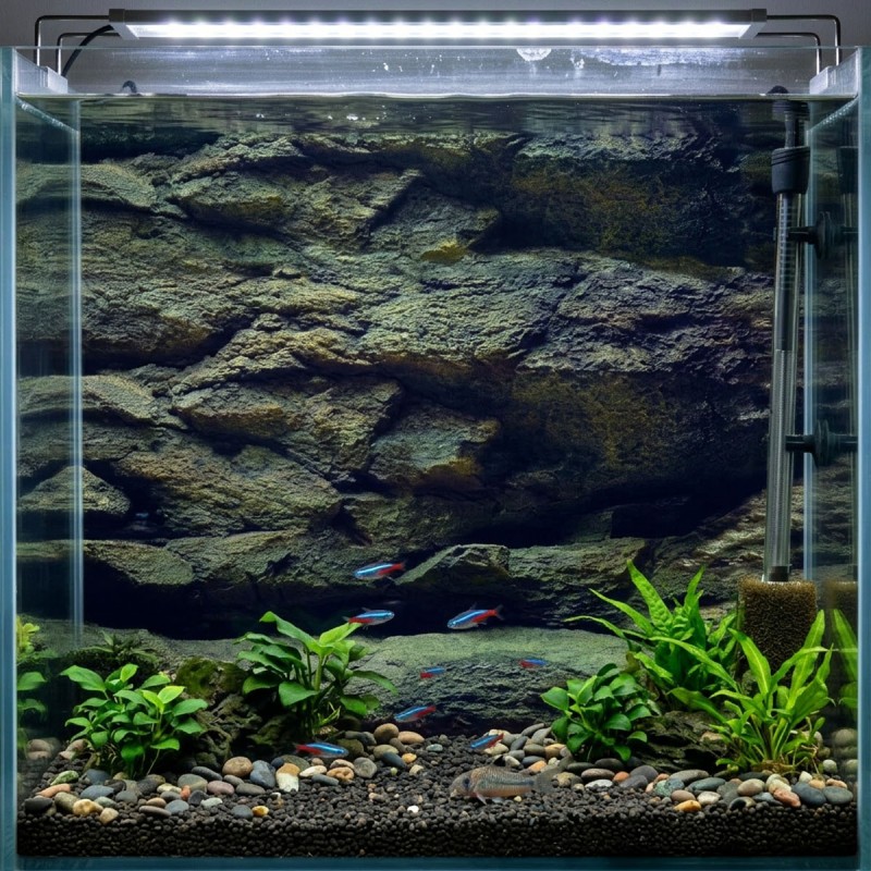 Tło do akwarium dwustronne Skały / Rośliny Aqua Nova