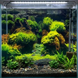 Tło do akwarium dwustronne Skały / Rośliny Aqua Nova
