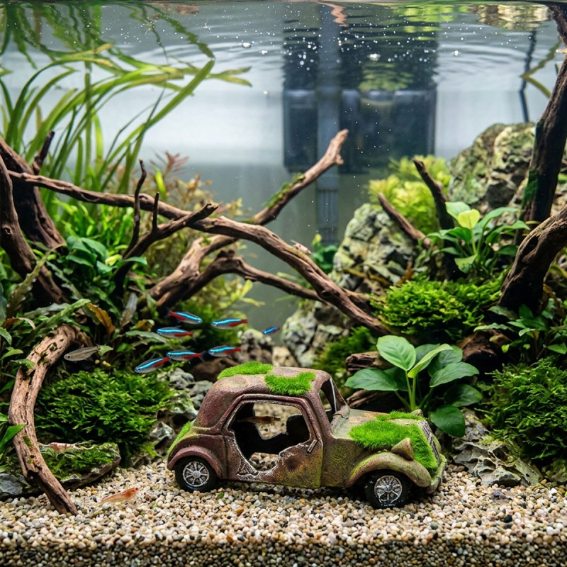 Ozdoba akwariowa Samochód z mchem 16 x 8 x 6 cm Aqua Nova