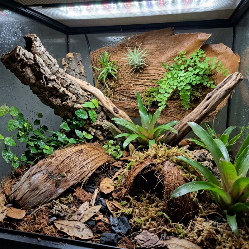 Liść palmy 30x40 cm - naturalna dekoracja do terrarium