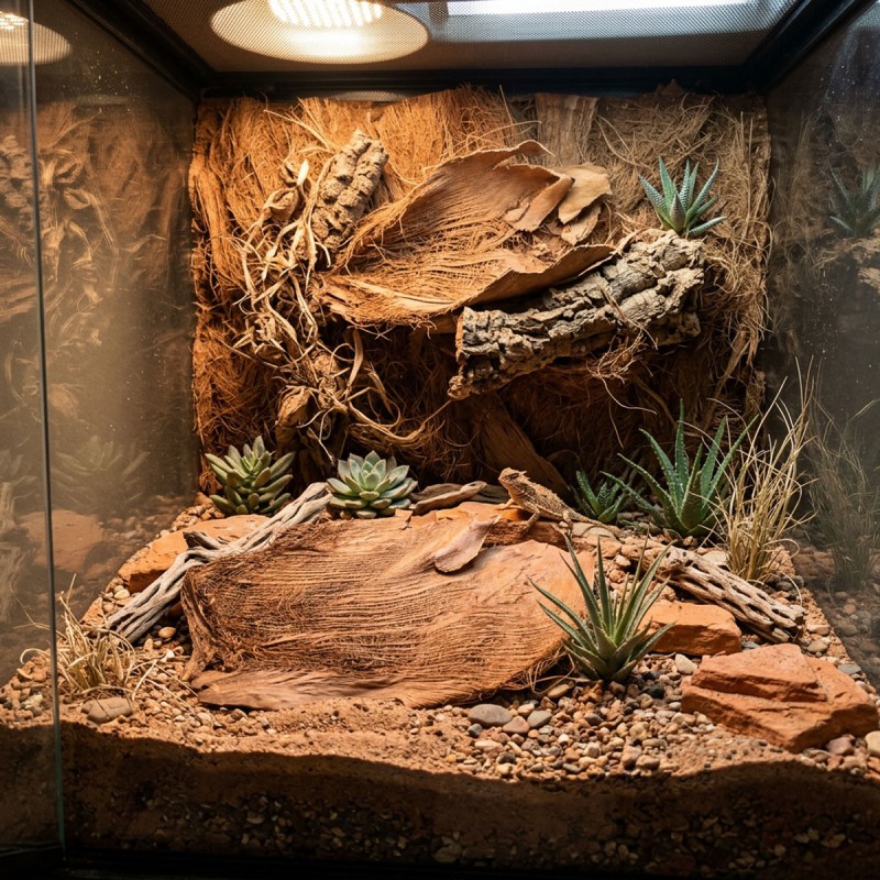 Liść palmy 30x40 cm - naturalna dekoracja do terrarium