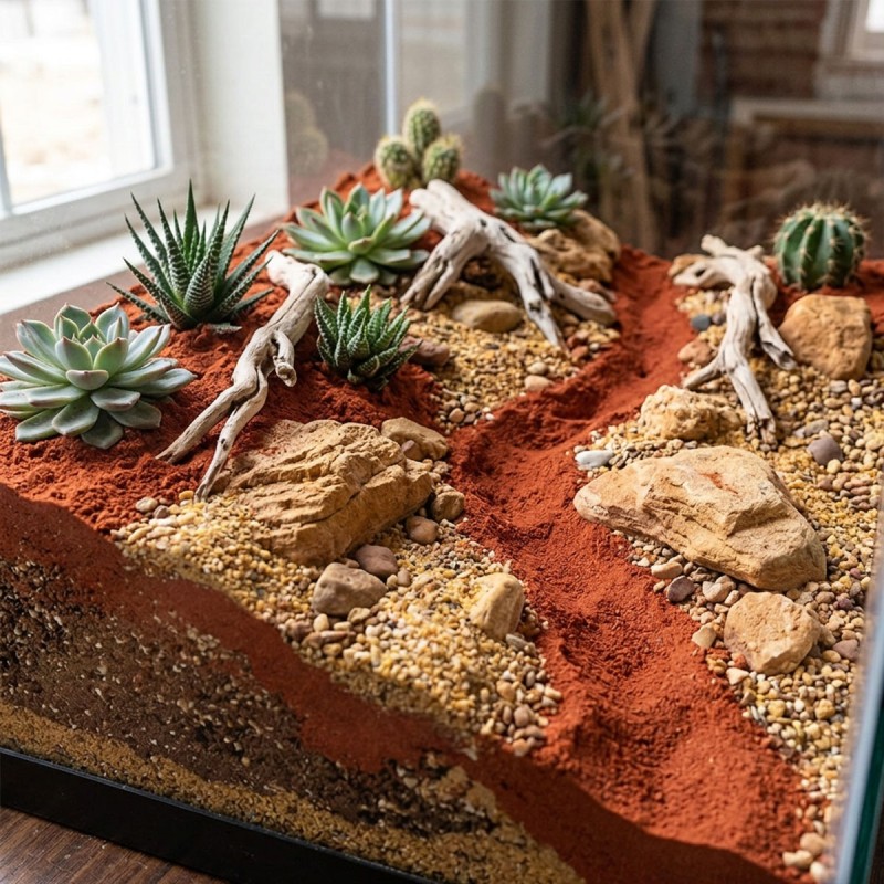 Piasek czerwony do terrarium - podłoże pustynne