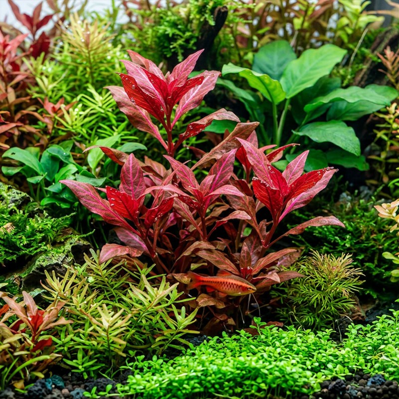 Alternanthera reineckii 'Rosanervig' - roślina do akwarium Alternanthera reineckii 'Rosanervig' - roślina do akwarium