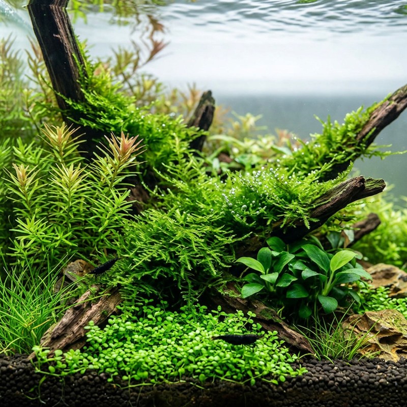 Taxiphyllum 'Spiky' - roślina do akwarium