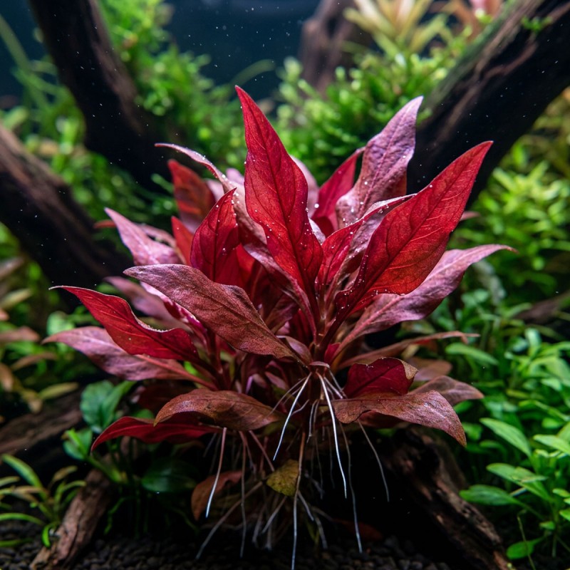 Alternanthera reincecki 'Purple' - roślina do akwarium