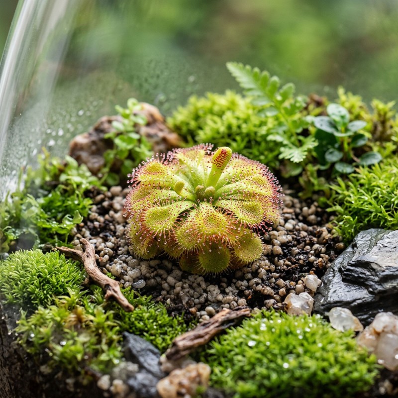 Drosera spatulata - roślina owadożerna rosiczka łyżeczkowata do terrarium