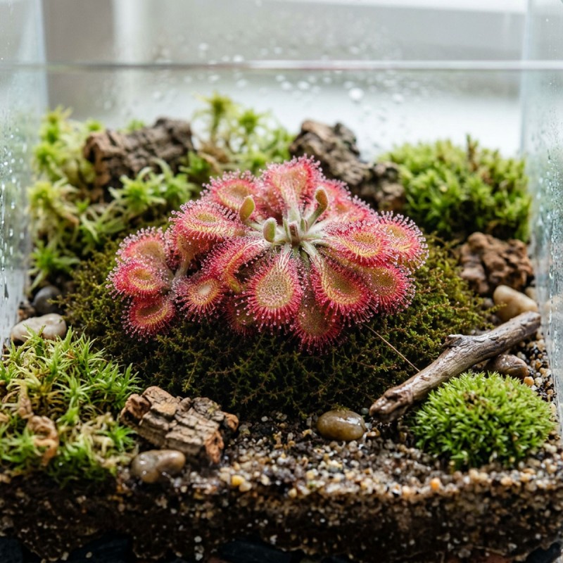 Drosera nidiformis x natalensis – roślina owadożerna hybryda rosiczki do terrarium