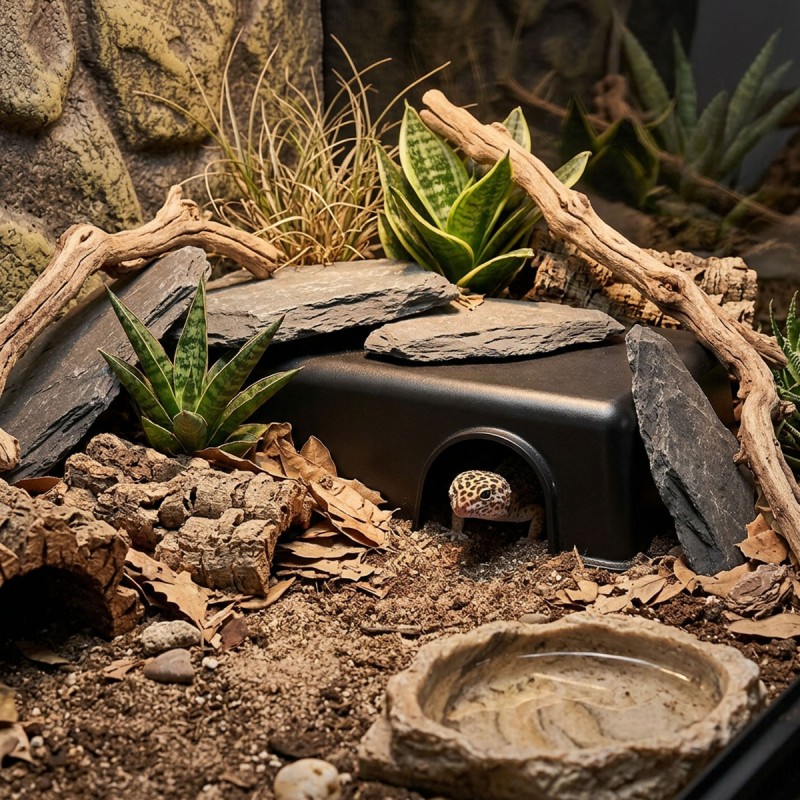 Kryjówka do terrarium plastikowa czarna ExoPlanet Kryjówka do terrarium plastikowa czarna ExoPlanet