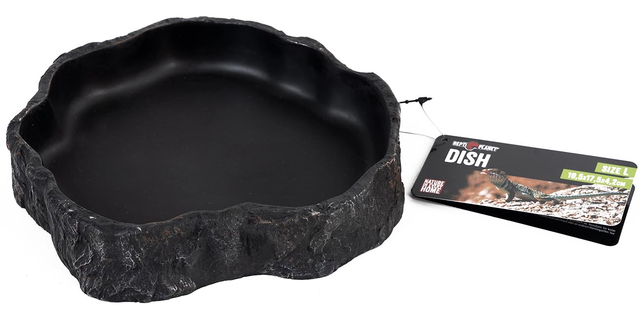 Miska na pokarm i wodę czarna 19cm Repti Planet