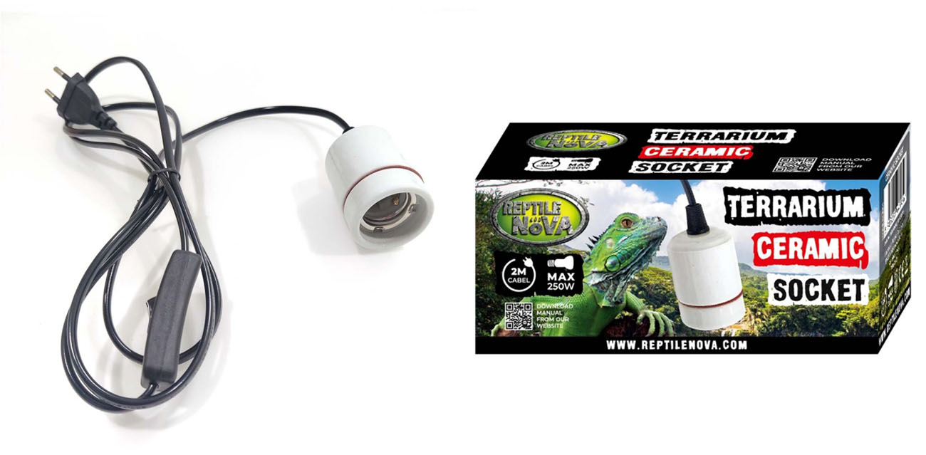 Reptile Nova Oprawka Ceramiczna do 250W z Przewodem i Włącznikiem