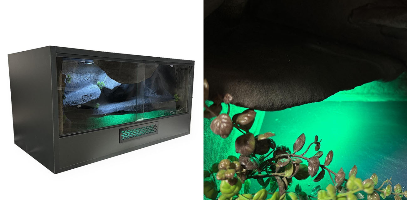 Terrarium z Płyty Meblowej 60x40x40cm ze Ścianką 3D i Oświetleniem