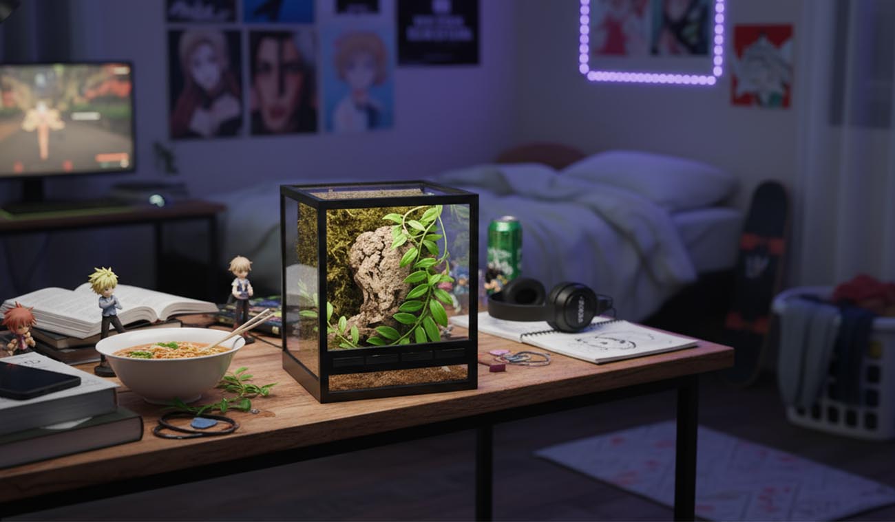 Zestaw terrarium szklane 10x10x10cm z druku 3D