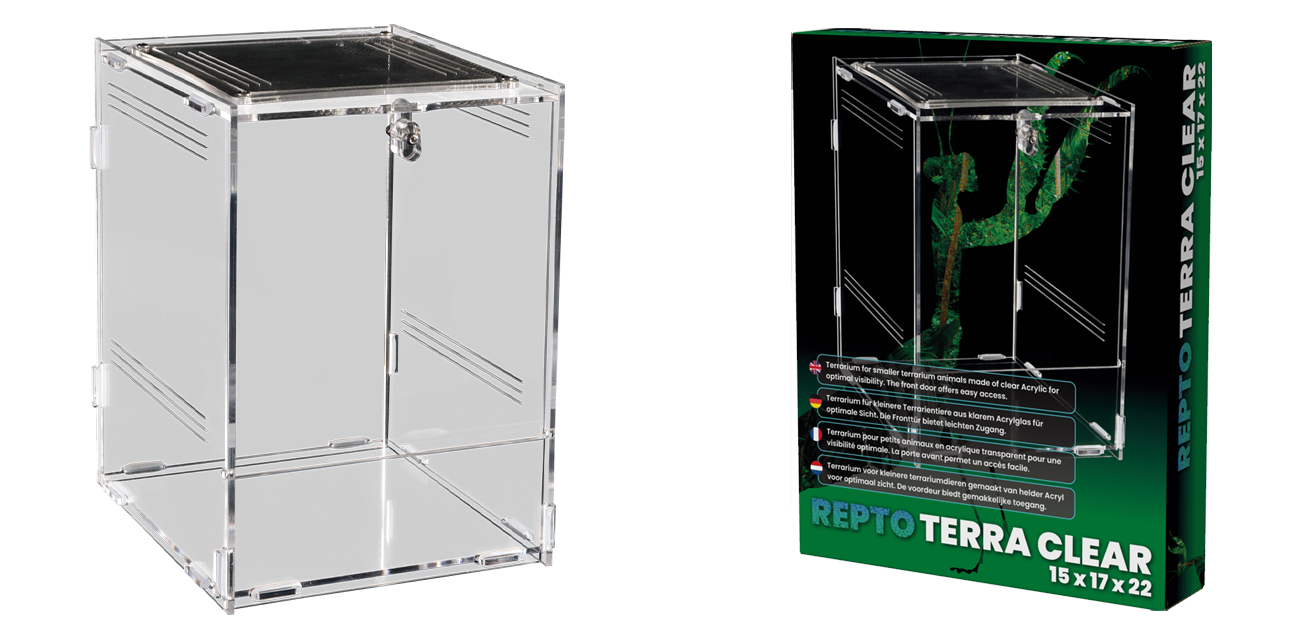 Repto Terra Clear (15 x 16,5 x 21,5 cm) – akrylowe terrarium nadrzewne