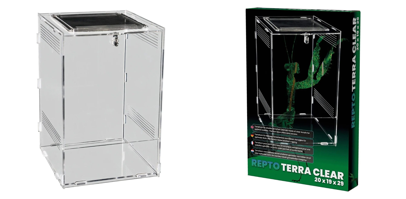 Repto Terra Clear (19,5 x 18,5 x 29 cm) – przestronne terrarium akrylowe