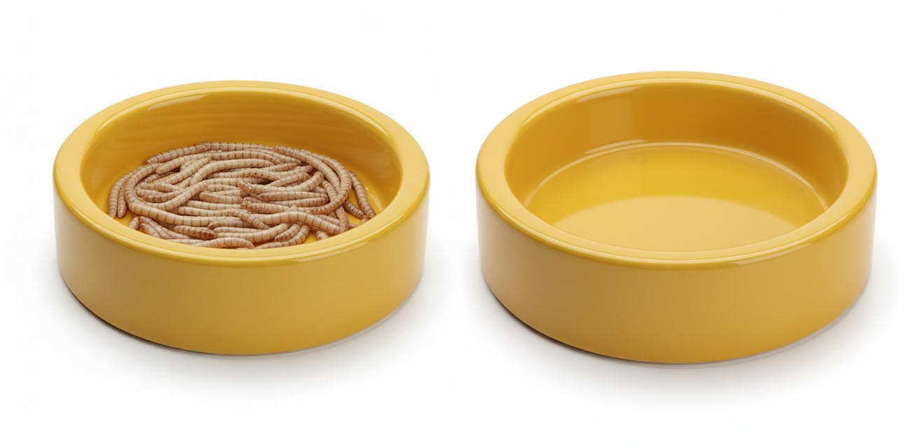 Miseczka ceramiczna na mącznika, wodę i suplementy