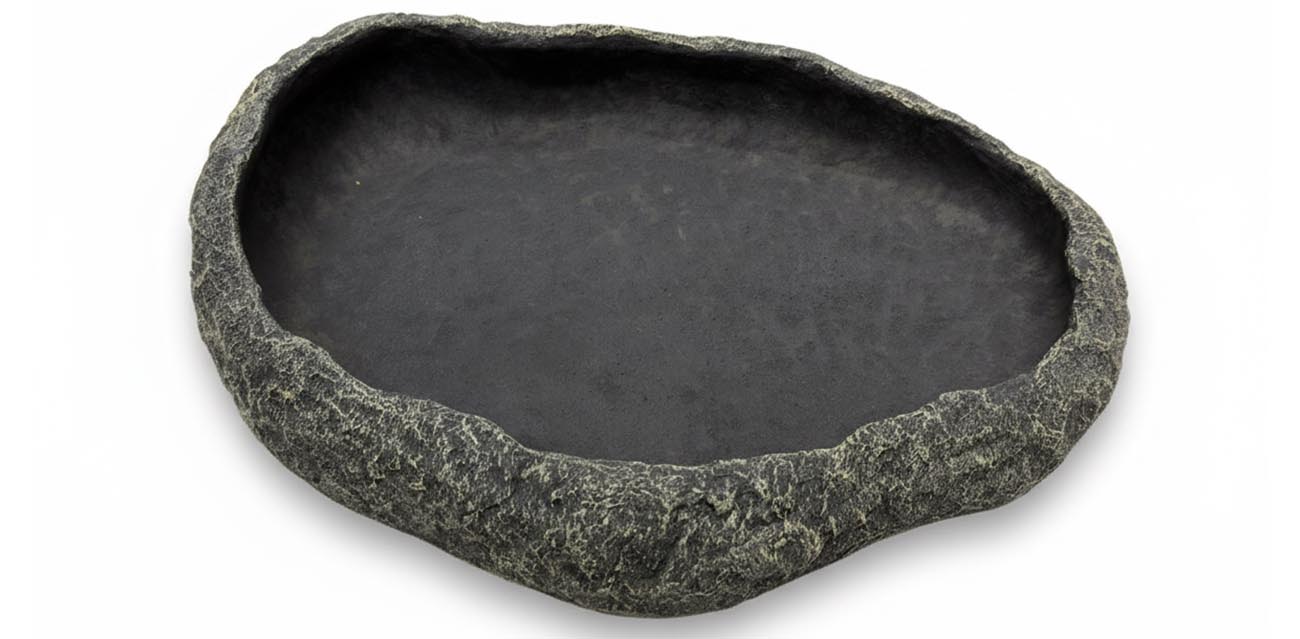 Największy basen do terrarium - kolorystyka szary granit
