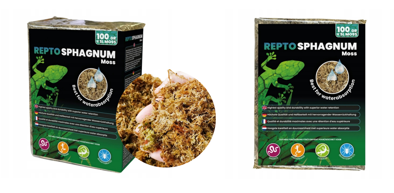 Repto Sphagnum Moss – sprasowany mech torfowiec 100g (ok. 5L)