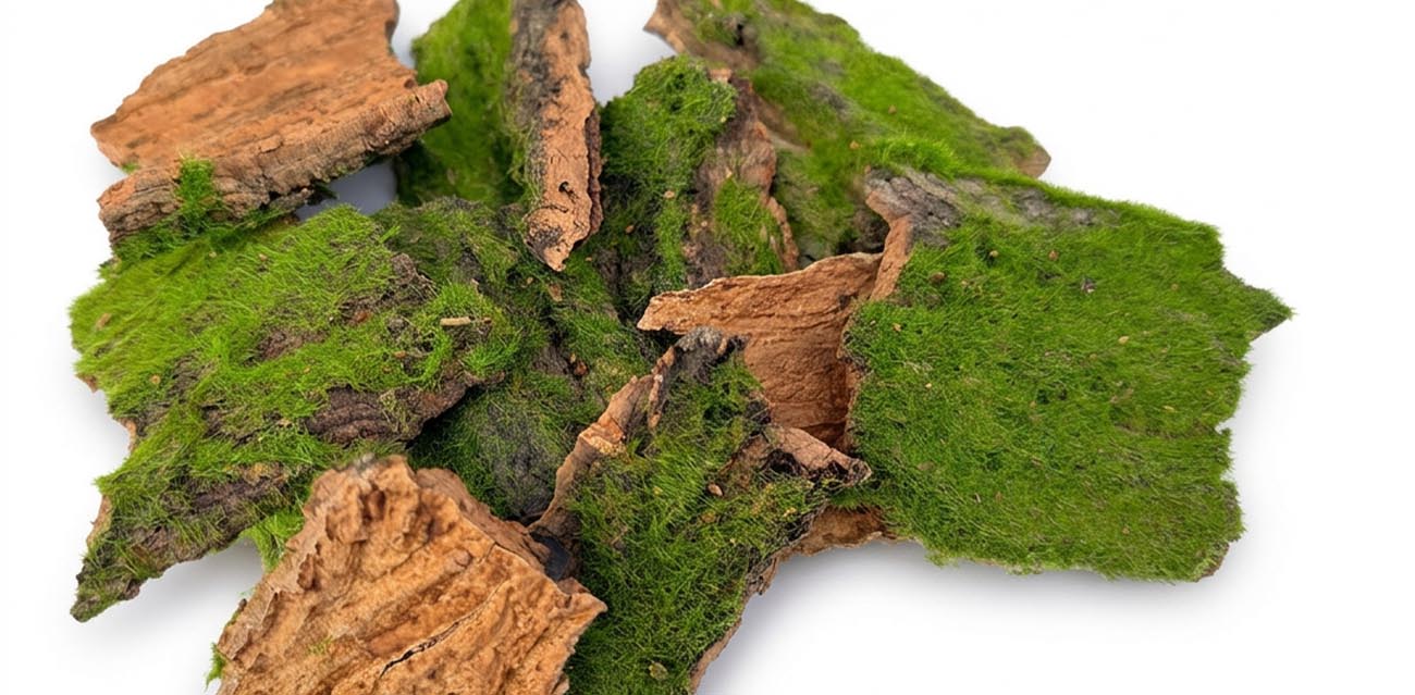 Ścinki korkowe omszone do Terrarium