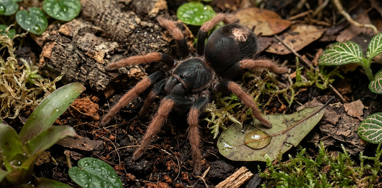 Karmienie ptasznika Kochiana brunnipes