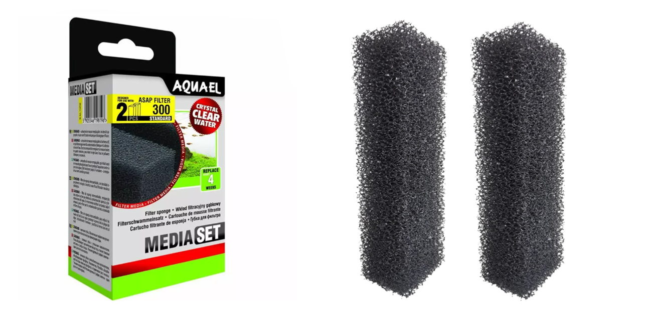 Aquael Wkład Gąbkowy ASAP 300 Standard (2 szt.) - zestaw wymiennych gąbek