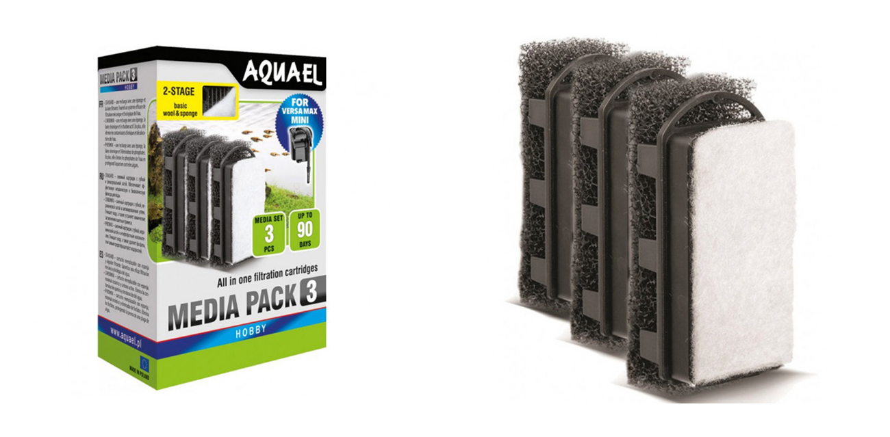 Aquael Wkład Versamax FZN-Mini Standard (3 szt.) - oryginalne wkłady do filtra
