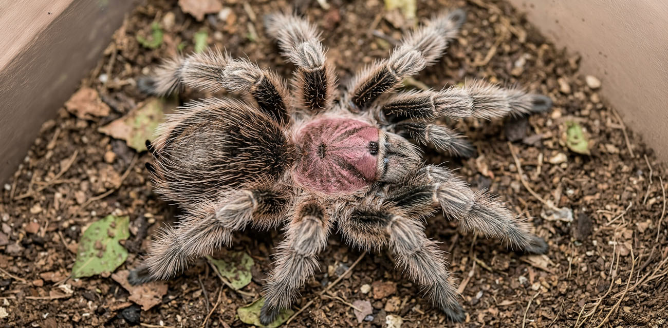 Karmienie ptasznika Grammostola rosea (porteri)