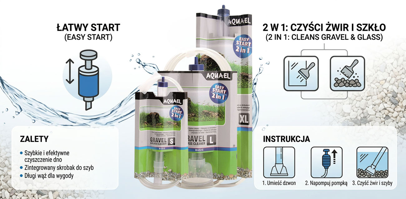 Odmulacz i czyścik do szyb AQUAEL Gravel & Glass Cleaner