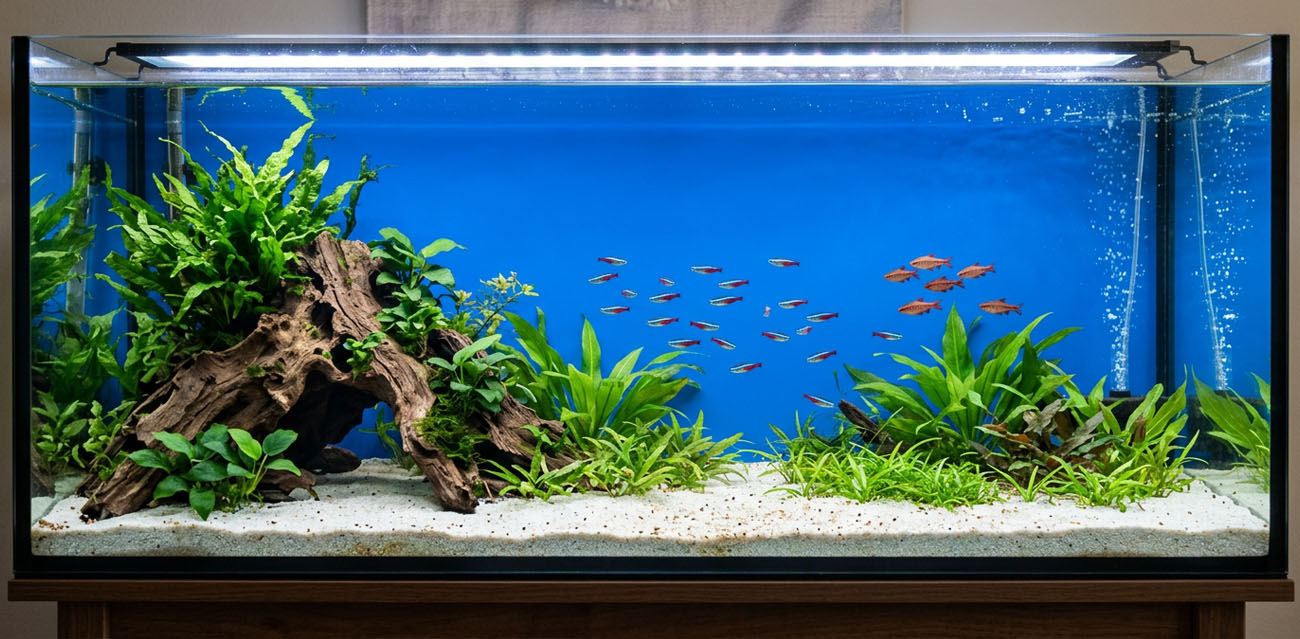 Tło do akwarium czarne / niebieskie Aqua Nova