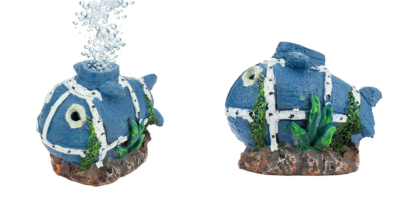 Ozdoba akwariowa Bubble Deco Łódź Podwodna 6,5 cm Happet