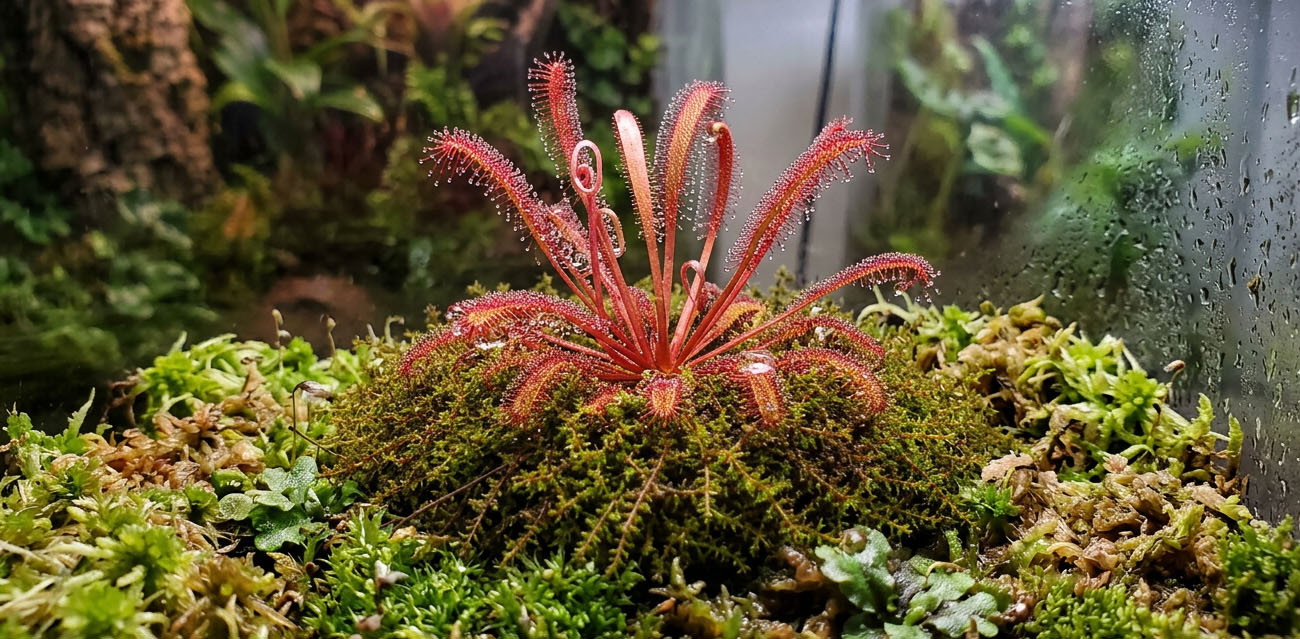 Drosera nidiformis x natalensis – roślina owadożerna hybryda rosiczki do terrarium
