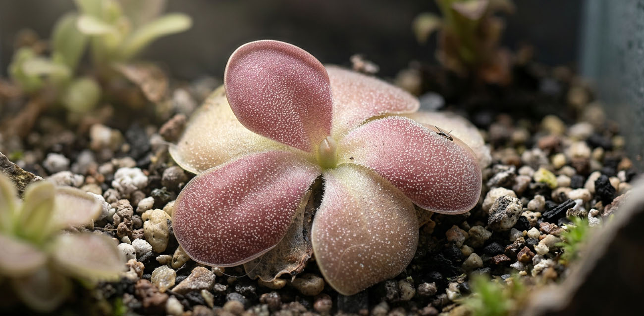 Pinguicula 'Sethos' - roślina owadożerna tłustosz do terrarium