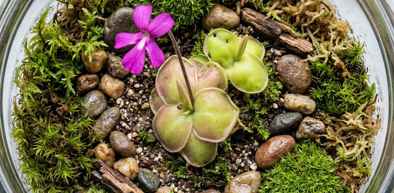 Pinguicula 'Moranensis carow' - roślina owadożerna tłustosz do terrarium