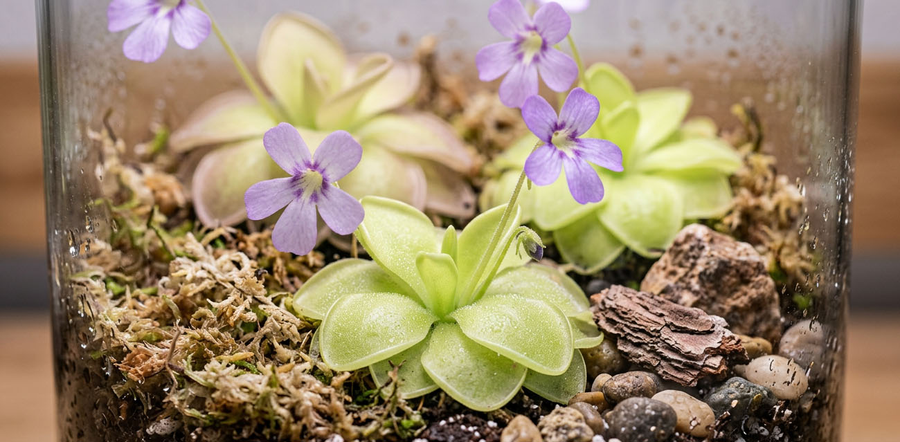 Pinguicula 'Tina' - roślina owadożerna tłustosz do terrarium